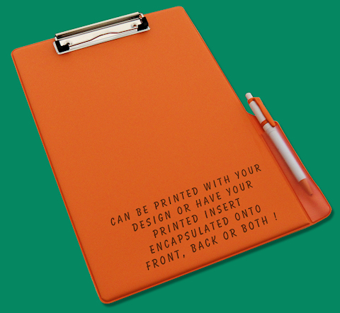 A4 Clipboards portrait fashion including pen pocket.